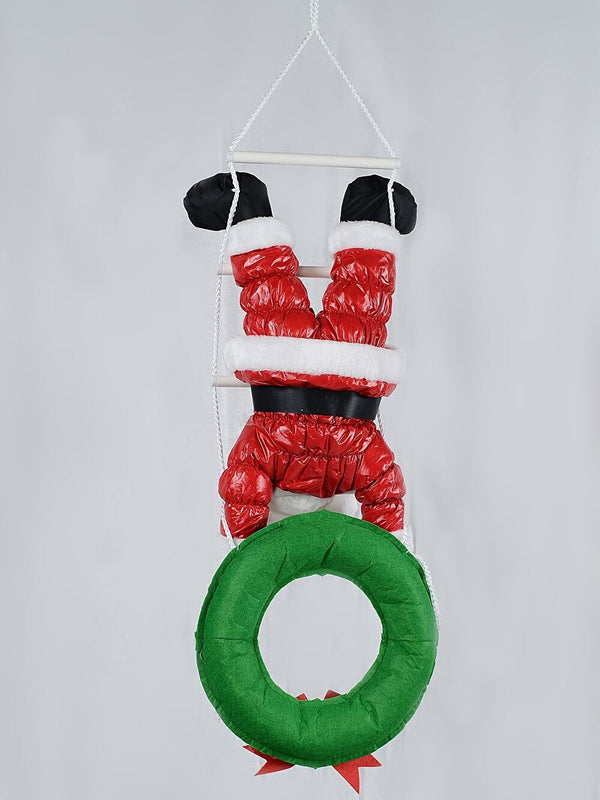 Hanging Santa On Rope Ladder Outdoor Nylon Christmas Decoration | 1.1m