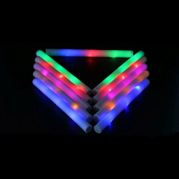 50PCS LED Foam Sticks RGB Thunder Wand Glow Sticks Flashing Light Rave Party AUS
