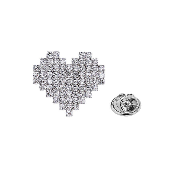 Heart Brooch Cardigan Button Sweater Coat Pin Fashion Corsage Jewelry Accessory
