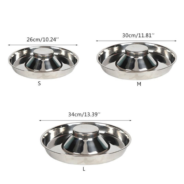 Feeder Bowl Stainless Dish Puppy Dog Pet Cat Litter Food Feeding Weaning Bowl AU