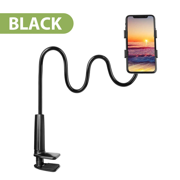 Gooseneck Phone Holder Bed Mount | Flexible 360° Rotating Clip Stand for Desk & Sofa