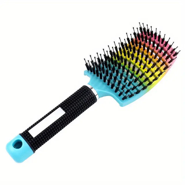 2PCS Nylon Bristle Brush Hair Smooth Hair Head Scalp Massage Comb Blue/Gradient