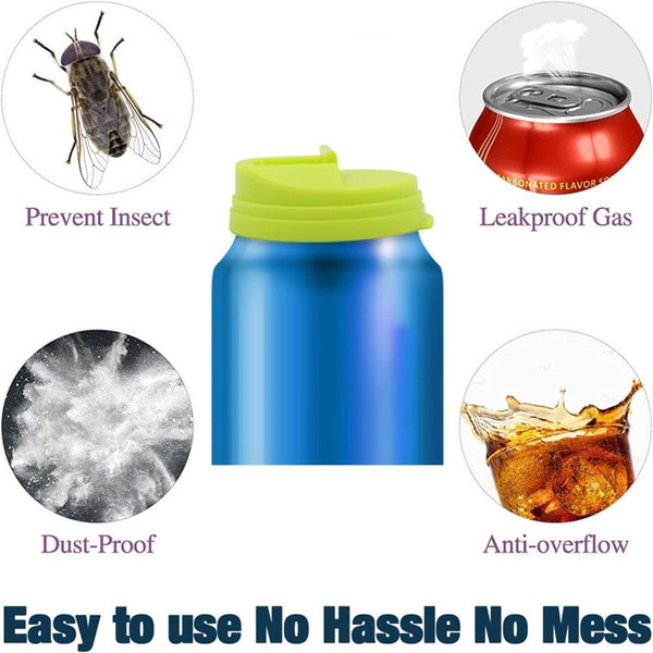 6PCS Beverage Can Lid Caps Reusable Soda Drink Covers Can Sealer Protectors
