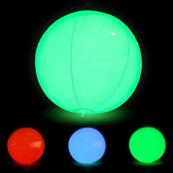 Outdoor Inflatable Beach Ball LED Light Swimming Pool Party Water Game Toys AU