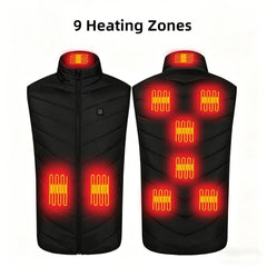 Unisex Thermal Warm Winter Body Warmer Heated Vest USB Electric Jacket Heat Pad