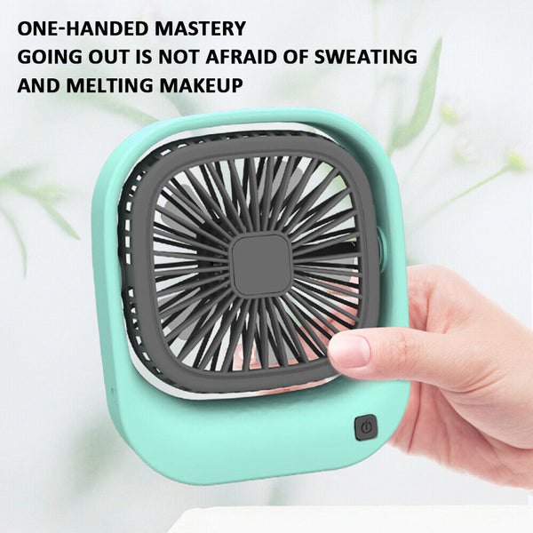 Mini Fan Air Cooler Portable Desk USB Charging Rechargeable Travel Camping AU