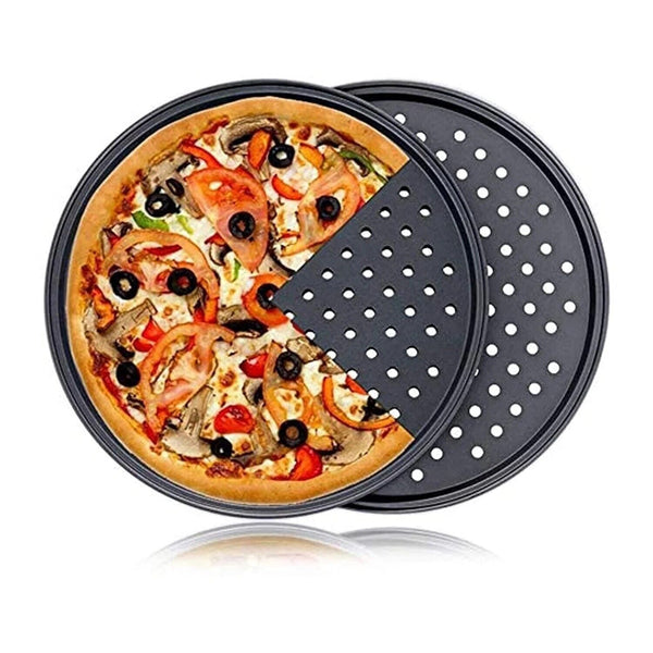 Pizza Pan Non-Stick Crisper Tray Oven Baking Bakeware with Holes Pizza Trays AU