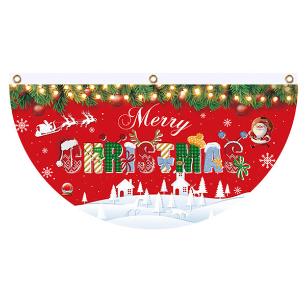 Merry Christmas Xmas Outdoor Banner Flag Pulling Santa Claus Hanging Decoration