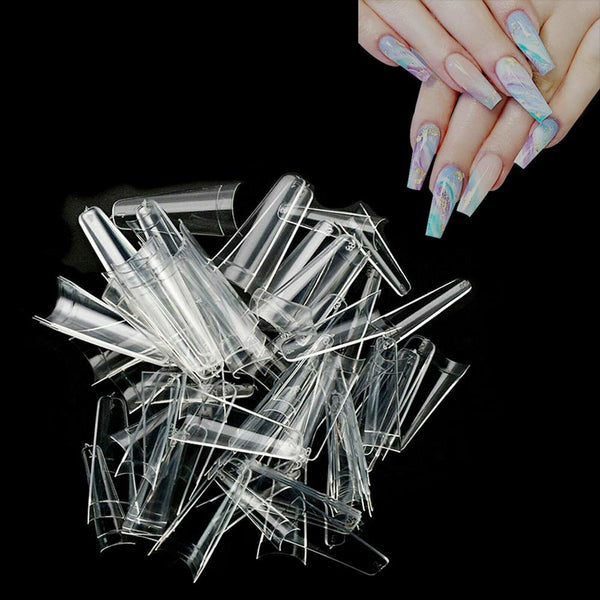 500X bag Fake French Nail Tips Acrylic Clear Natural Stiletto False Gel Pointy