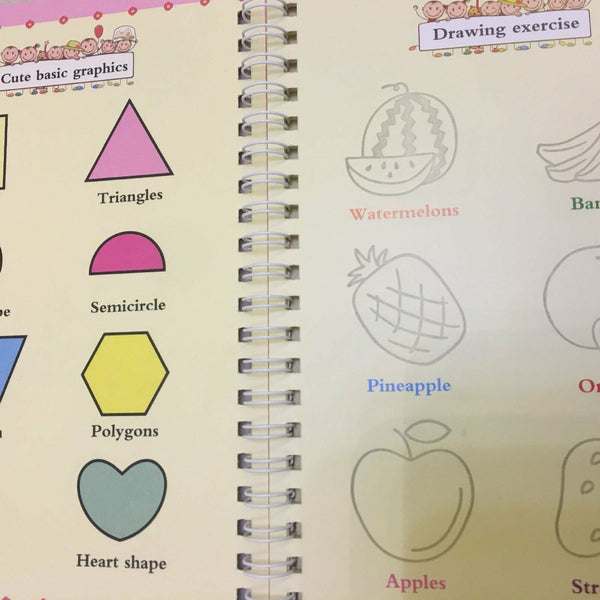 4pc Groovd Magic Copybooks Grooved Children's Handwriting Gift Book Practice Set