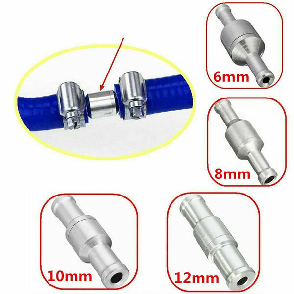 2PC 6/8/10/12mm One Way Non Return Check Valve Air Fuel Petrol Diesel Oil Vacuum
