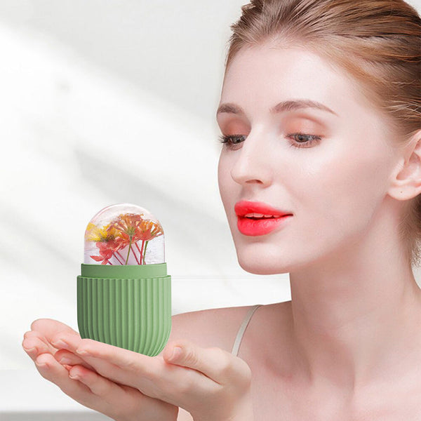 2PCS Silicone Ice Face Massager Facial Ice Mold Reusable Cooling Skincare Tool