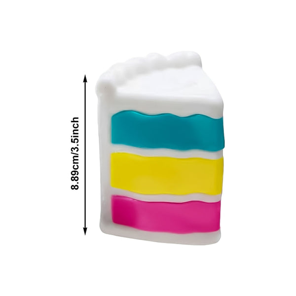 Cake slice squishy about 8.9 cm tall