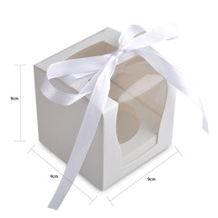 24PCS Single Cupcake Boxes with Window and Handle Cupcake Gift Packaging Boxes
