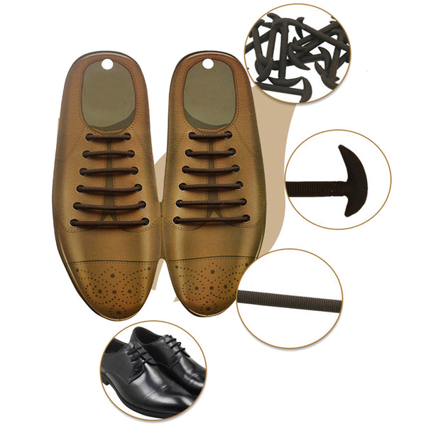 12X Dress Shoes No Tie Elastic Shoelace Shoe Lace Lazy Laces Silicone Shoe Lace