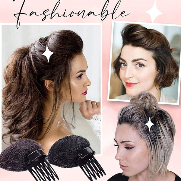 2PCS DIY Invisible Hair Volume Increase Fluffy Puff Sponge Pad Clip Comb Girls