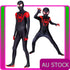 Black and red superhero costume, full body lycra jumpsuit