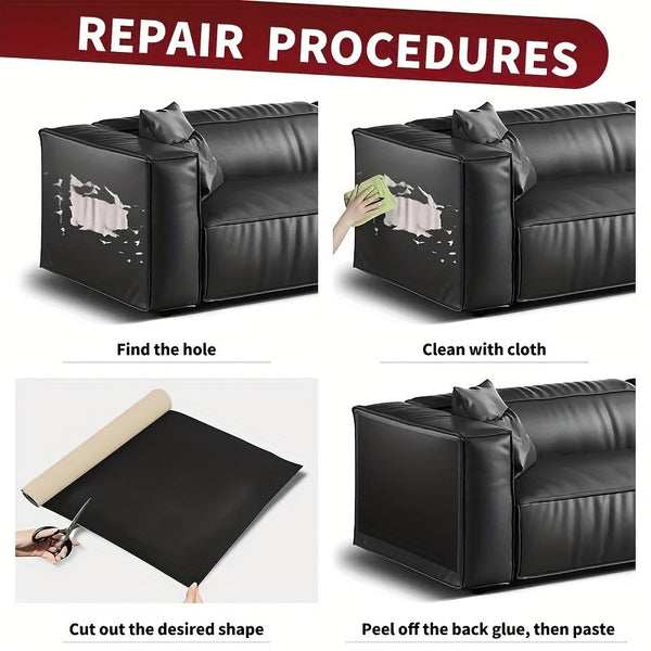 60x300cm Self Adhesive Faux Leather Repair Patch | Waterproof PU Leather Fabric for Sofa Car Seat Bag Repair