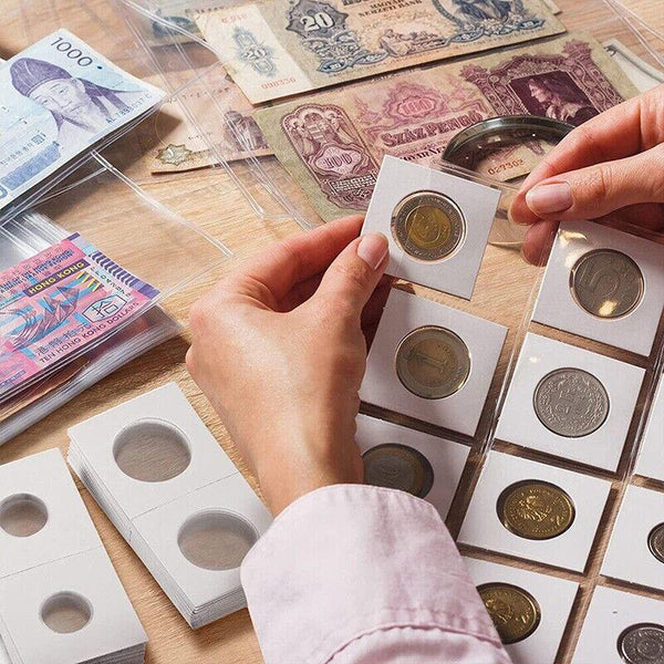 100X  Staple Coin Holder Display Clear Window Storage Protect Penny Cent AU