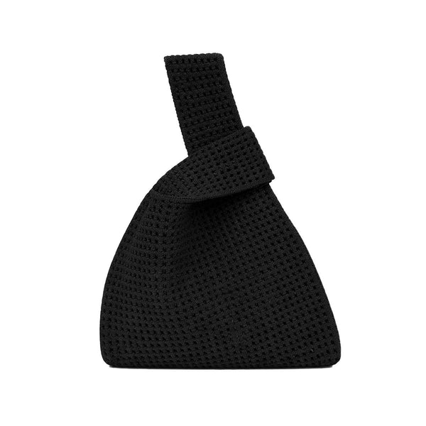 Hollow Knit Handbag Set 5 Pack Green Knot Closure Soft Hollow Knit Daily Carry
