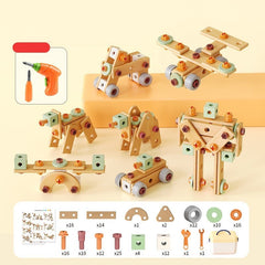 158PC Montessori Creative Play Tool Box DIY Building Block Construction Toy Set