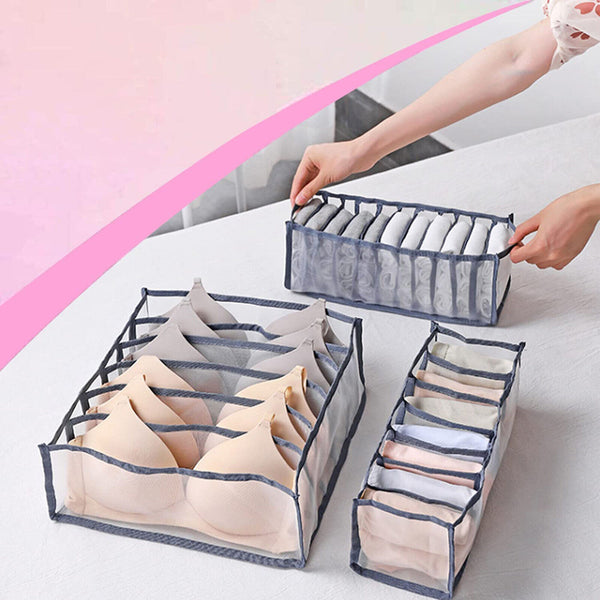 3pcs Drawer Divider Closet Underwear Socks Bra Organizer Container Storage Box