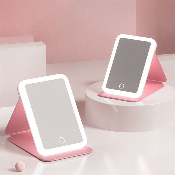 Rechargeable LED Light Cosmetic Makeup Mirror USB Touch Screen Home Desk Vanity