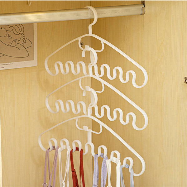 10pcs Wave Pattern Stackable Hanger Space Saving Clothes Hanger Closet Organizer