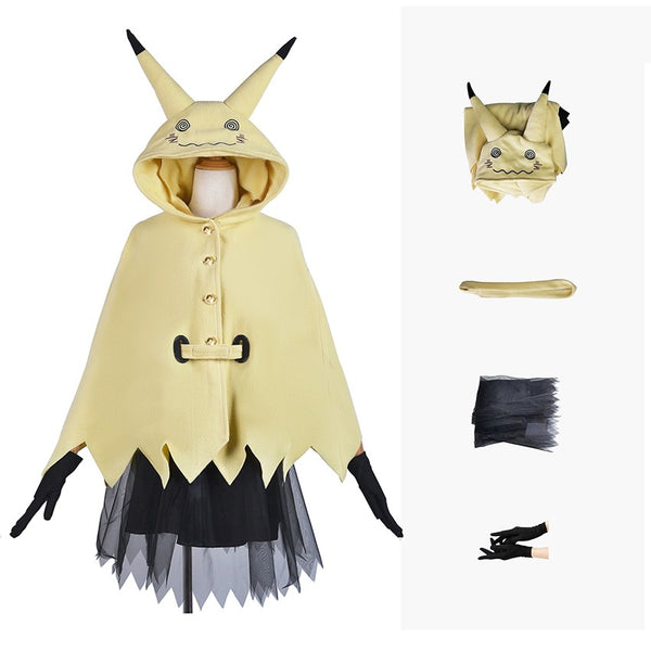 Cute Halloween costume set contents - hooded cape, skirt, belt and gloves