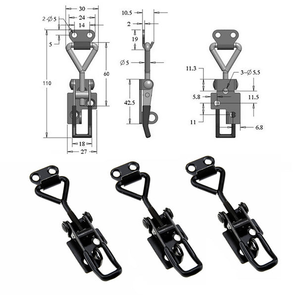 4PCS Dual Purpose Toggle Clamps 4001 Latch Style Clamps 100kg Load Capacity Tool
