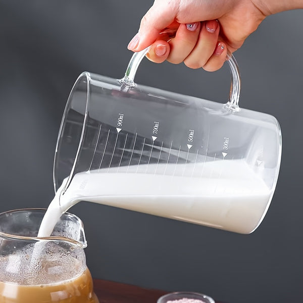 4 Piece Glass Measuring Cup Set – 500ml and 90ml Measuring Beakers with Handle and V Spout