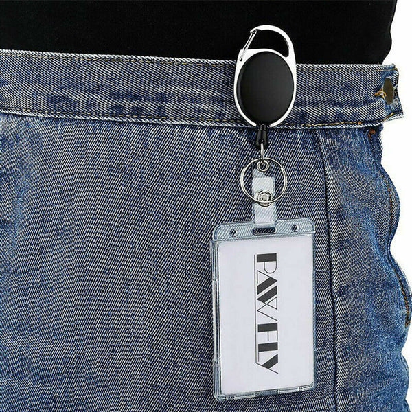 Hard Plastic Badge ID Card Holder Lanyard Business Work Pouch Double Side