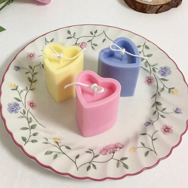 3D Hot Love Heart Candle Mould Soap Aromatherapy Candle Mold Craft Making DIY AU