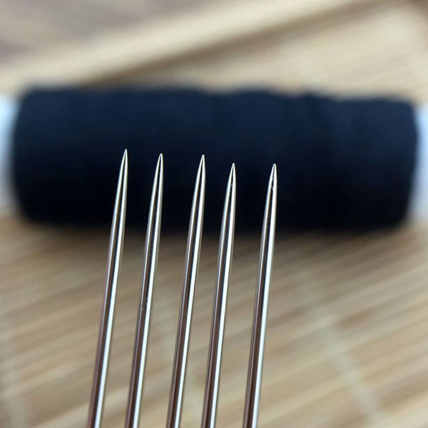 24X Stainless Steel Self-threading Needles Opening Sewing Darning Needles New AU