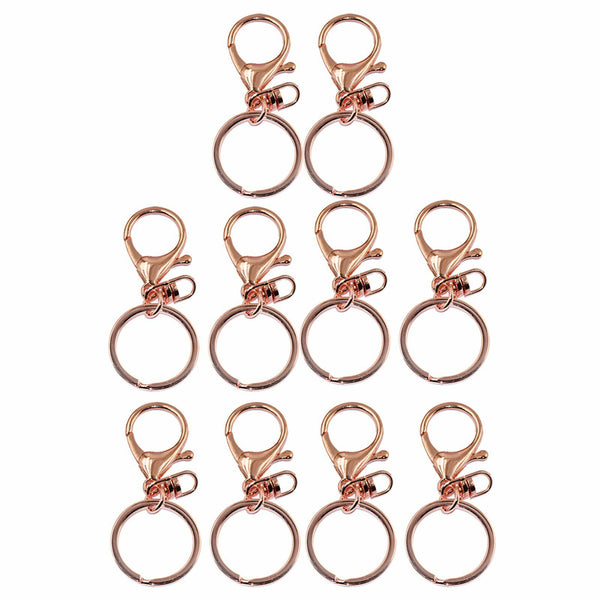 UP 100PCS Swivel Lobster Clasp Clips Hook Alloy Key Ring Split Keychain Durable