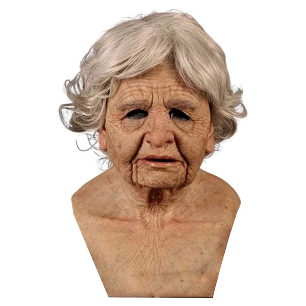 Bald Old Man Wrinkle Mask Latex Halloween Party Cosplay Disguise Face Mask Props