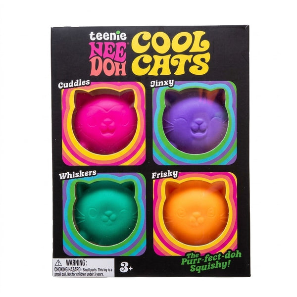 Squishy cat 4 pack box, straight-on view