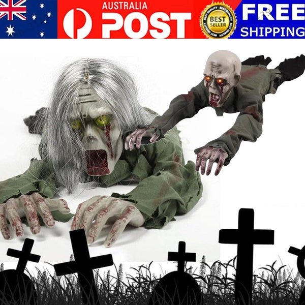 Halloween Decorations Scary Crawling Zombie with Horror Sound & Glowing Eyes