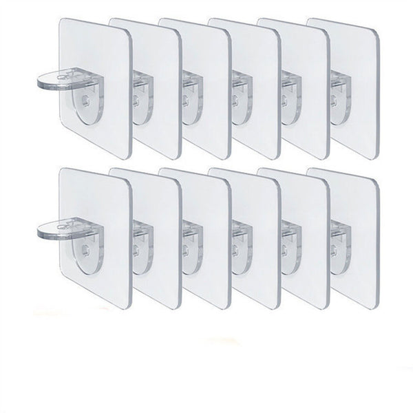 40PCS Plastic Self Adhesive Shelf Bracket Support Rack Closet Wall Clips Hanger