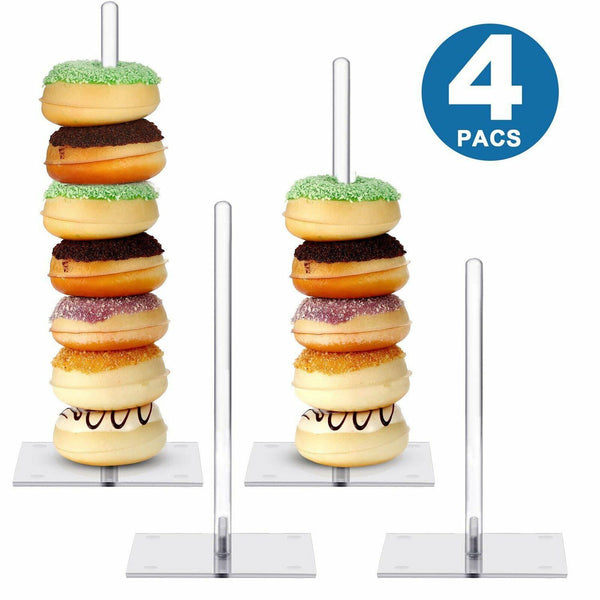 Wedding Party Acrylic Clear Donut Stand Cake Display Ice Cream Holder Figure BOX