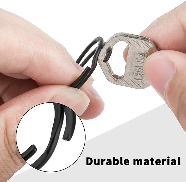 40PCS Bulk Black Stainless Steel Key Holder Rings Keyring Keychain Keyfob 25mm A
