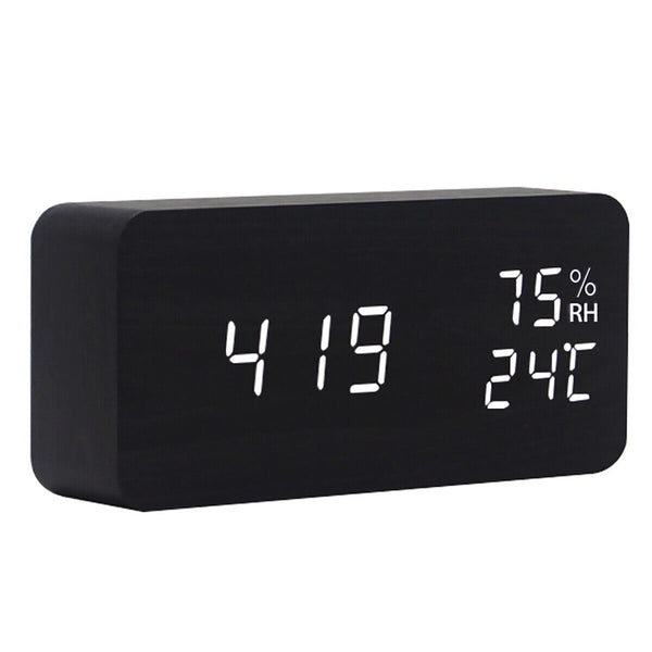 Wooden Alarm Clock Modern Digital Desk Clock Decorative Gift Wood Craft Home