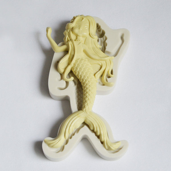 3D Fondant Chocolate Silicone Mermaid Mold Baking Sugar Fondant Cake Mould Decor