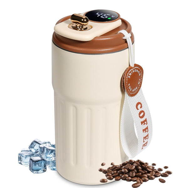 Smart Stainless Steel Mug Vacuum Thermos Tumbler Cup Leak-proof LED Display 15oz