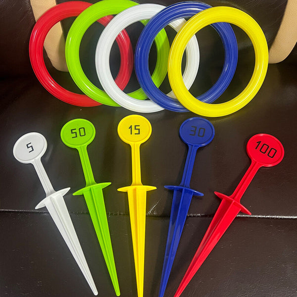 Kids Ring Toss Game Set Outdoor Throwing Rings & Stakes Toy