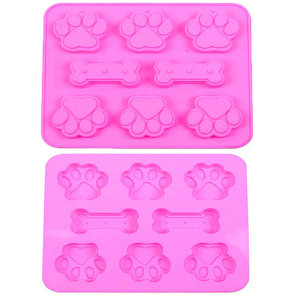 Reusable Silicone Dog Paw And Bone Cake Chocolate Mold Cookie Baking Mould Tools