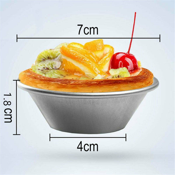 Egg Tart Mould Cake Tins Set Cups Circular Pie Mold Plate Baking Non-Stick AUS