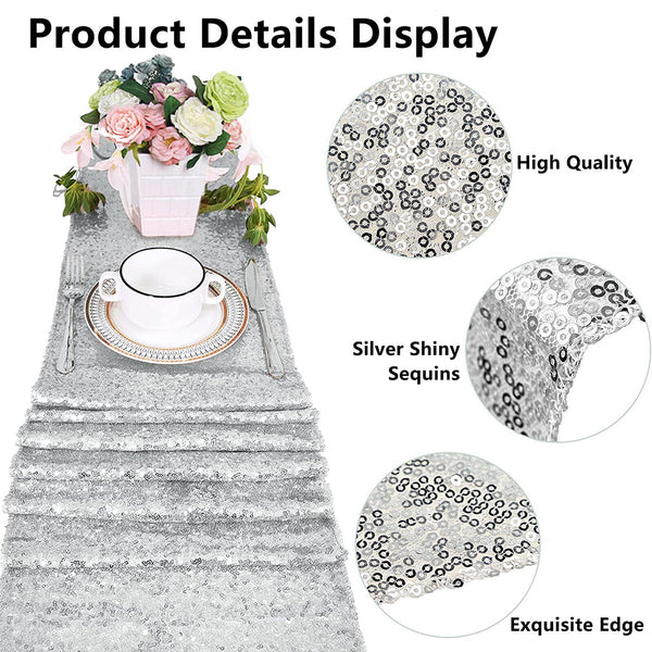 30x275cm Sequin Table Runner Cover Cloth Mat Sparkly Shiny Bling Wedding Party