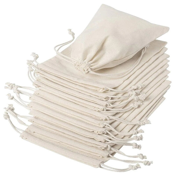 Stack of calico bags in bulk