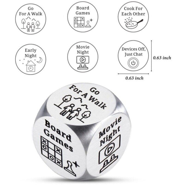 Steel Food Decision Dice Couple Gifts Date Night Anniversary Decider Game